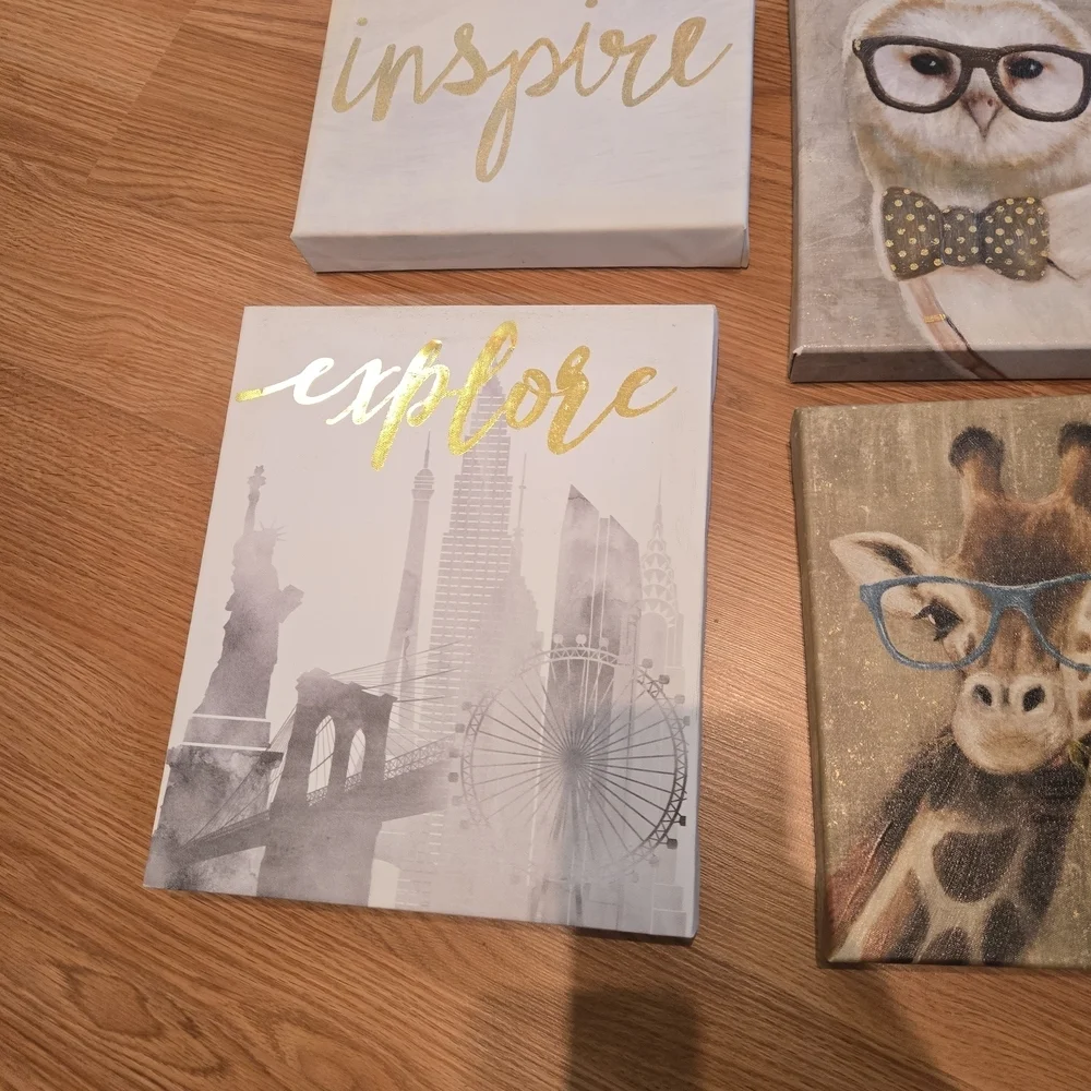 Set of 4 Inspirational Animal Canvas Prints